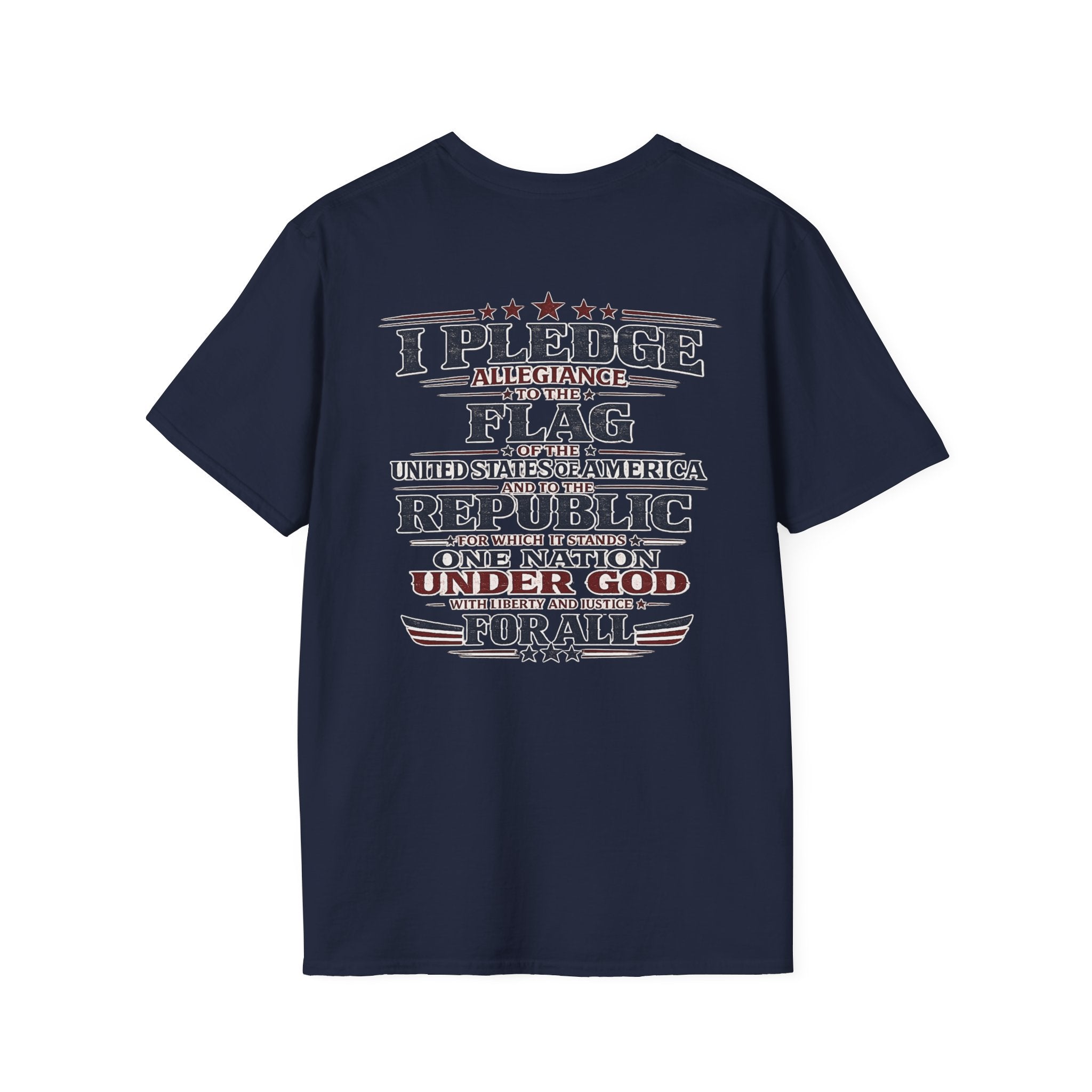 America's Raging Politics™ | Pledge of Allegiance Patriotic Graphic Tee | Gildan Softstyle