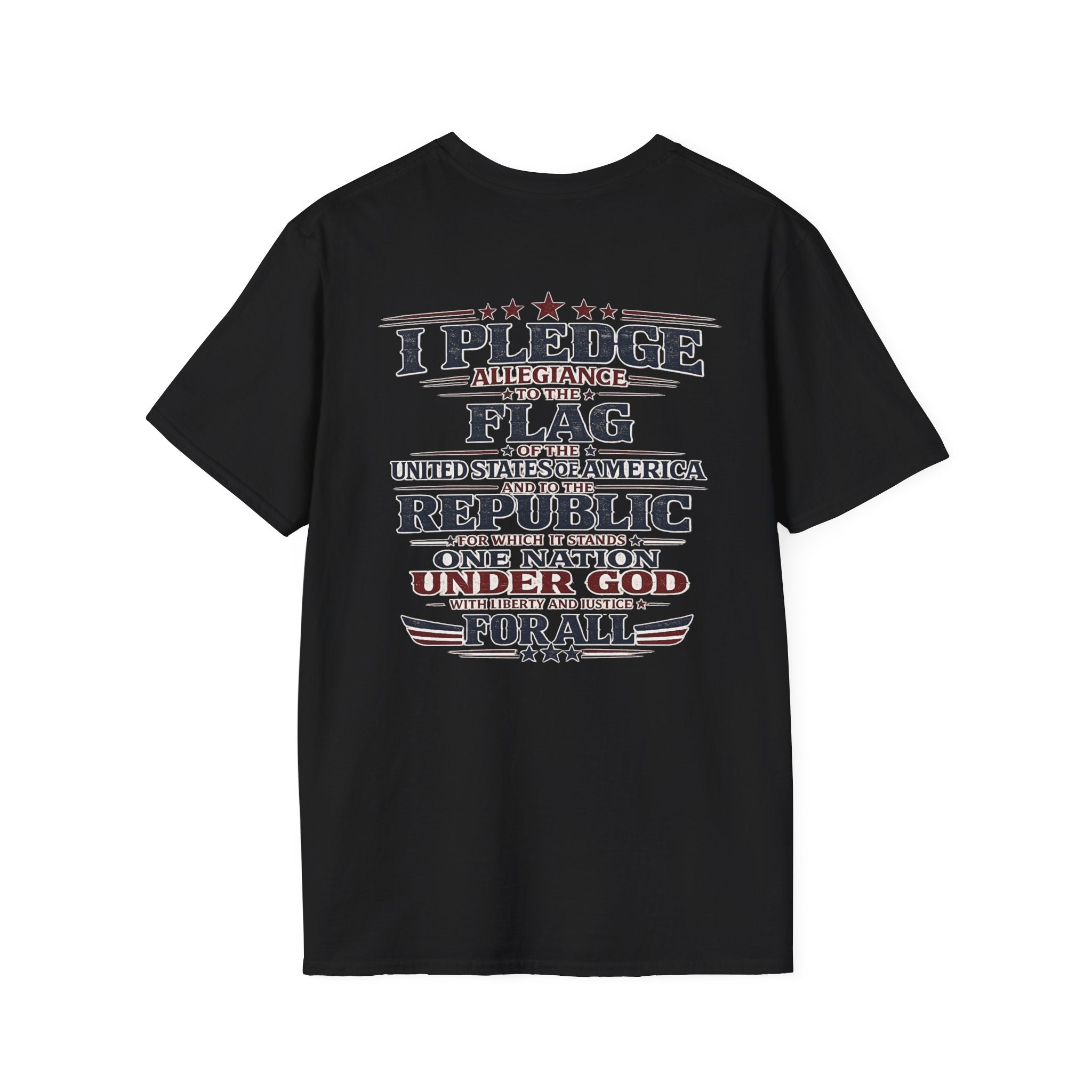 America's Raging Politics™ | Pledge of Allegiance Patriotic Graphic Tee | Gildan Softstyle