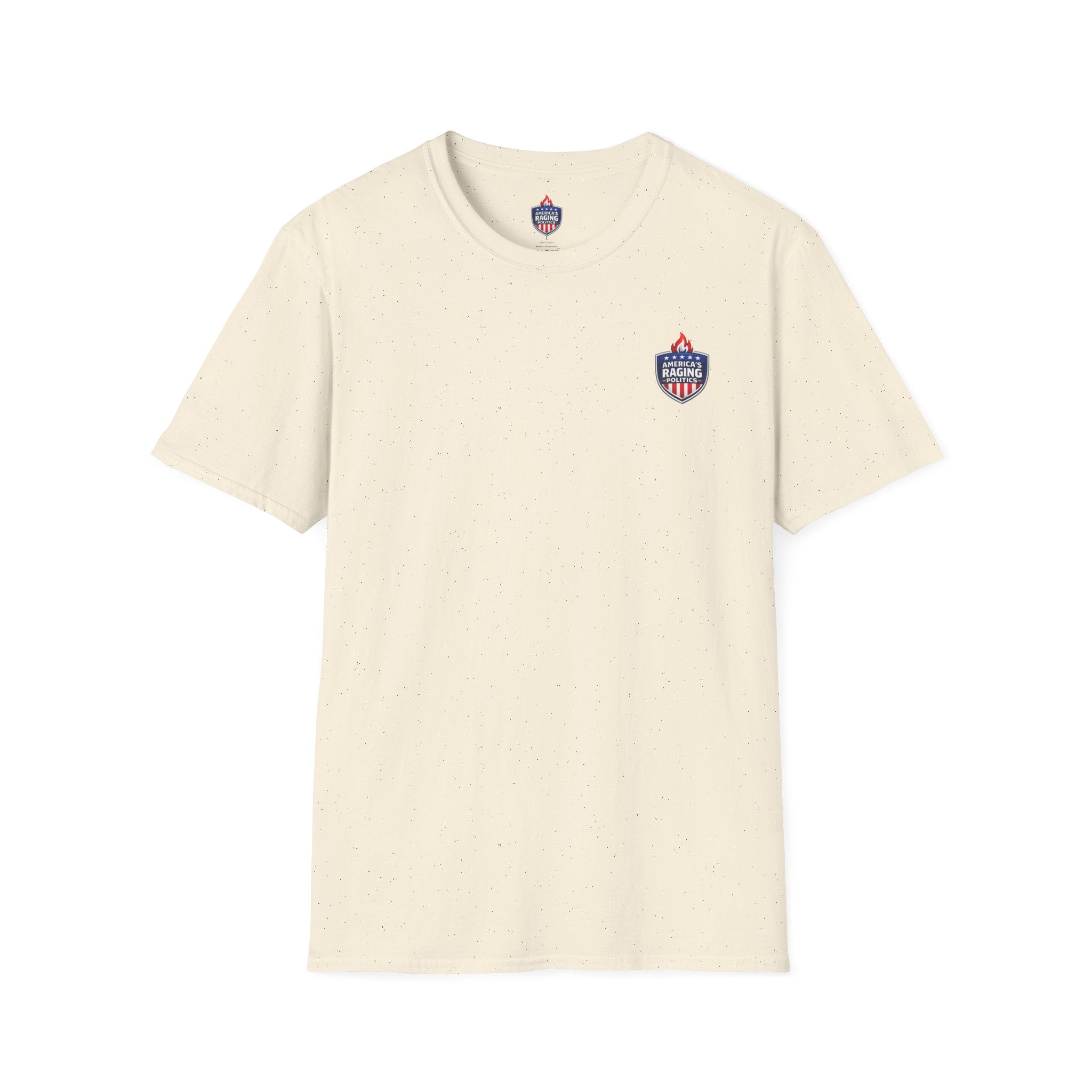Patriotic Raging Grill BBQ T-Shirt — Small Chest Logo, 4th of July Cookout Tee