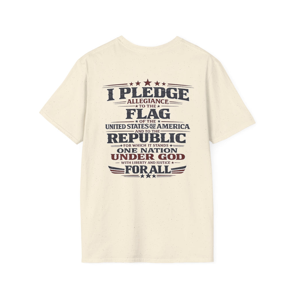 America's Raging Politics™ | Pledge of Allegiance Patriotic Graphic Tee | Gildan Softstyle