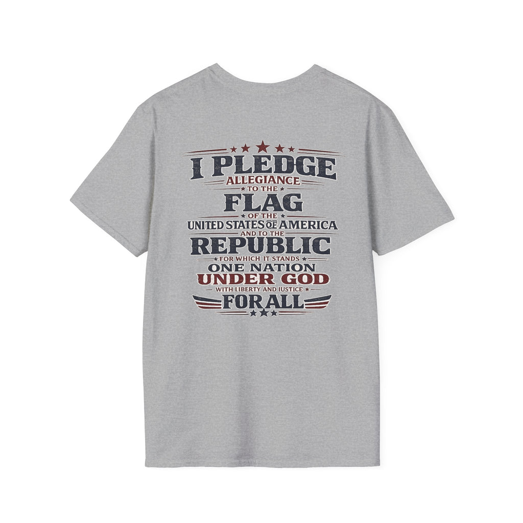 America's Raging Politics™ | Pledge of Allegiance Patriotic Graphic Tee | Gildan Softstyle