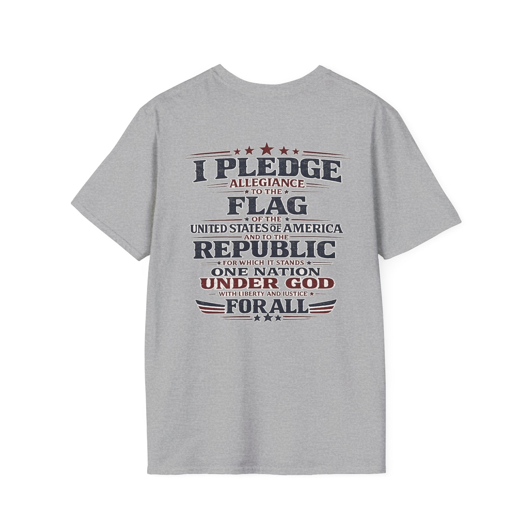 America's Raging Politics™ | Pledge of Allegiance Patriotic Graphic Tee | Gildan Softstyle