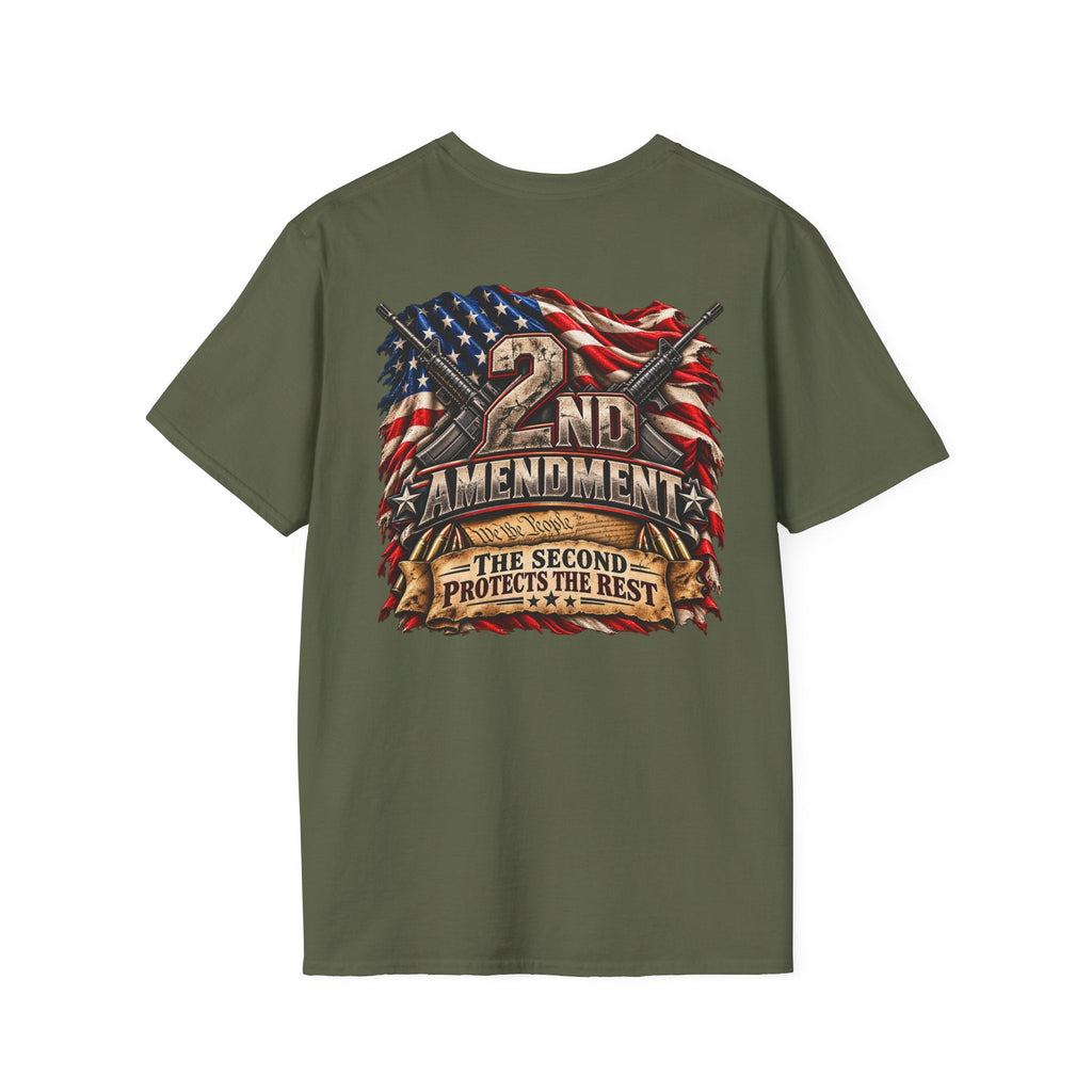 The Second Protects the Rest – 2nd Amendment Patriotic T-Shirt - Americas RAGING Politics