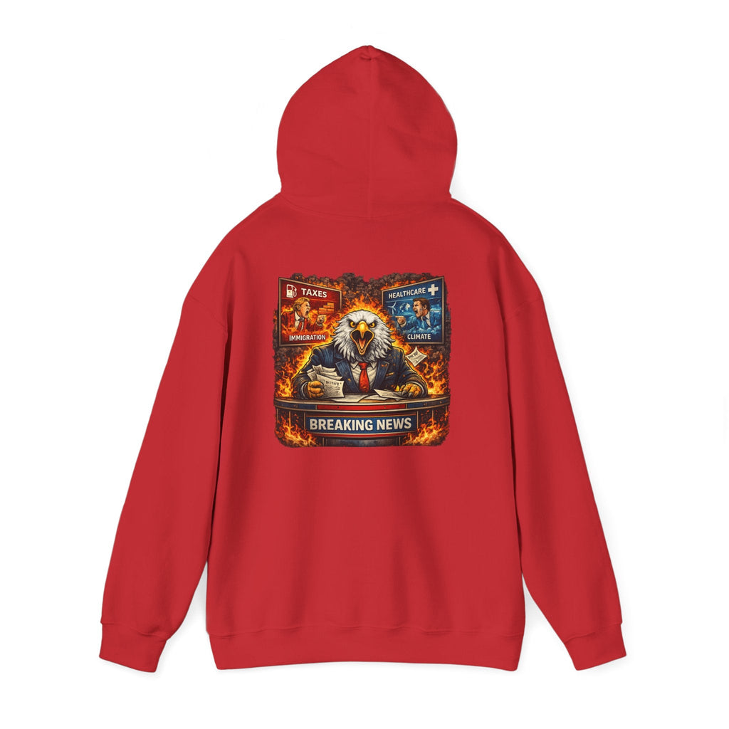 Hoodie — 'Breaking News' Eagle Anchor Graphic Pullover - Americas RAGING Politics