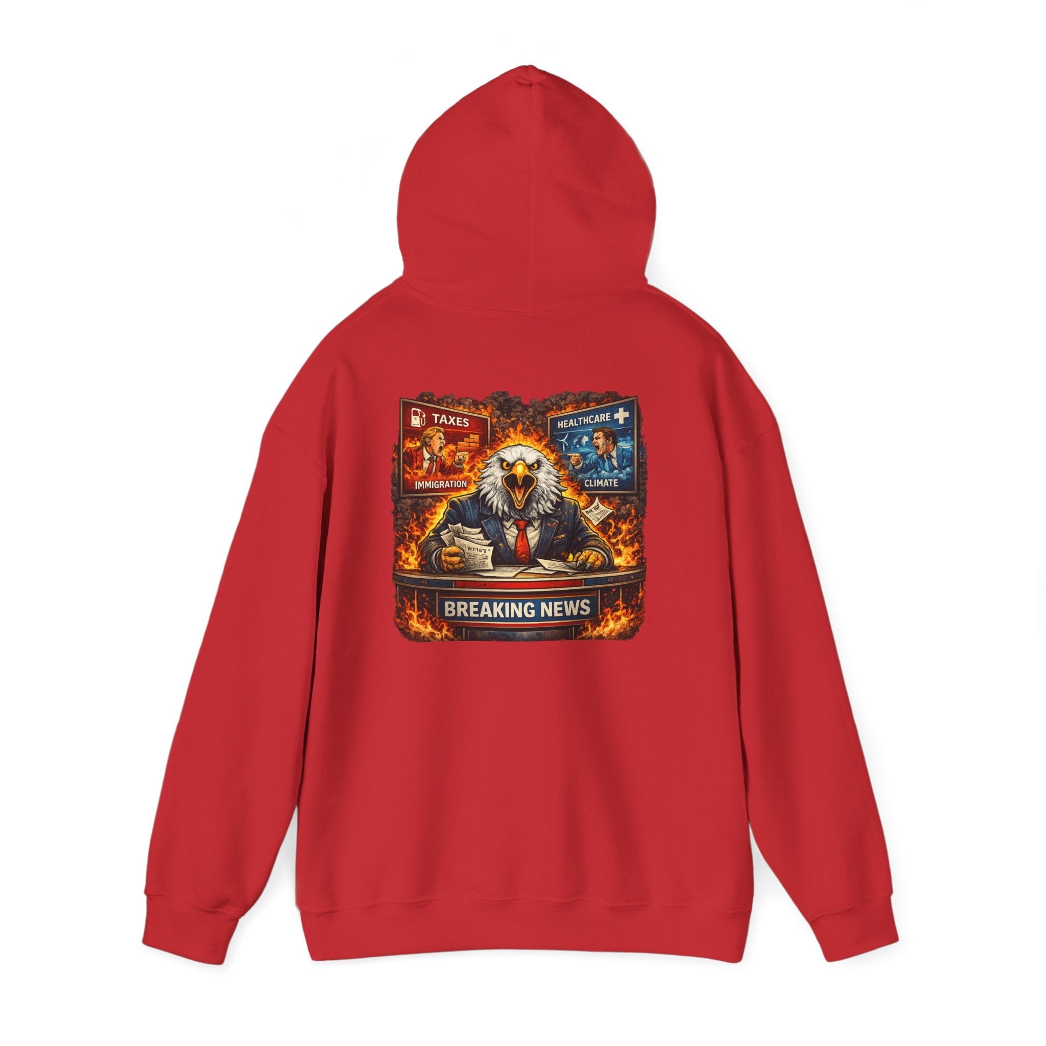 Hoodie — 'Breaking News' Eagle Anchor Graphic Pullover - Americas RAGING Politics