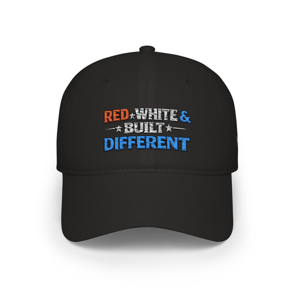 Low Profile Baseball Cap — "Red, White & Built Different" Patriotic Dad Hat - Americas RAGING Politics
