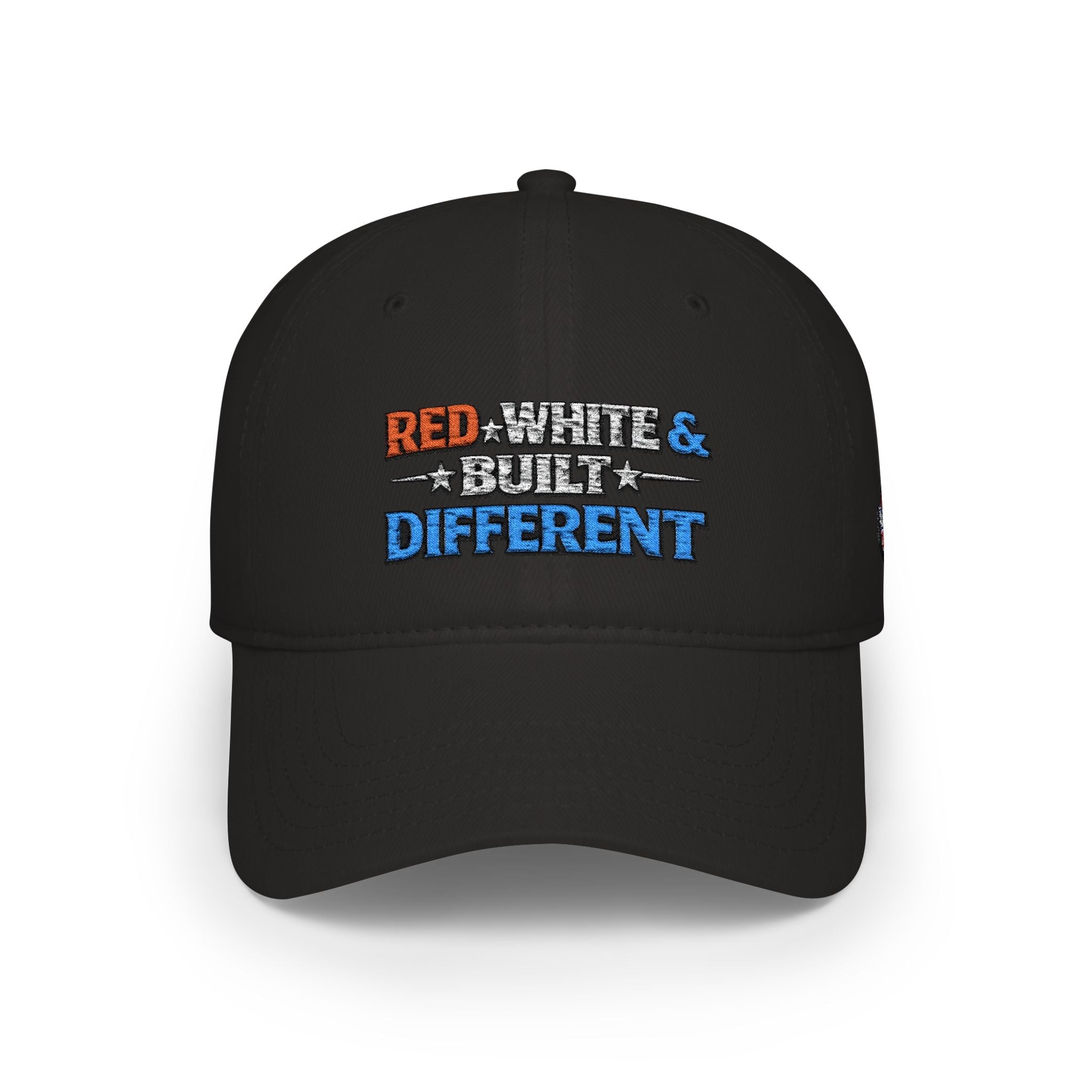 Low Profile Baseball Cap — "Red, White & Built Different" Patriotic Dad Hat - Americas RAGING Politics