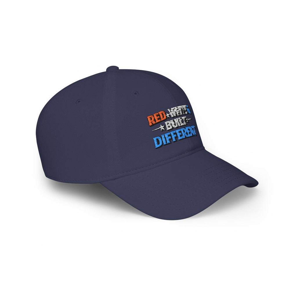 Low Profile Baseball Cap — "Red, White & Built Different" Patriotic Dad Hat - Americas RAGING Politics