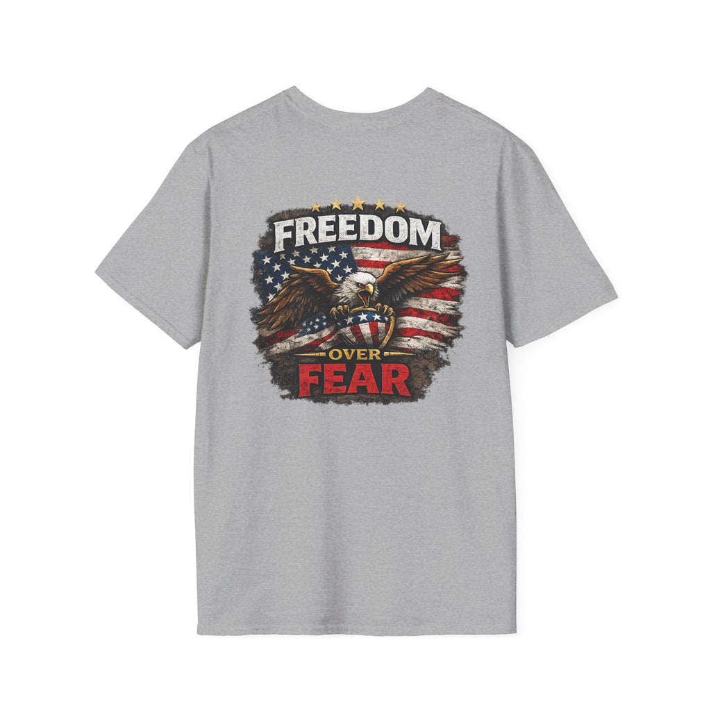 Freedom Over Fear Eagle T-Shirt — Patriotic American Flag Tee - Americas RAGING Politics