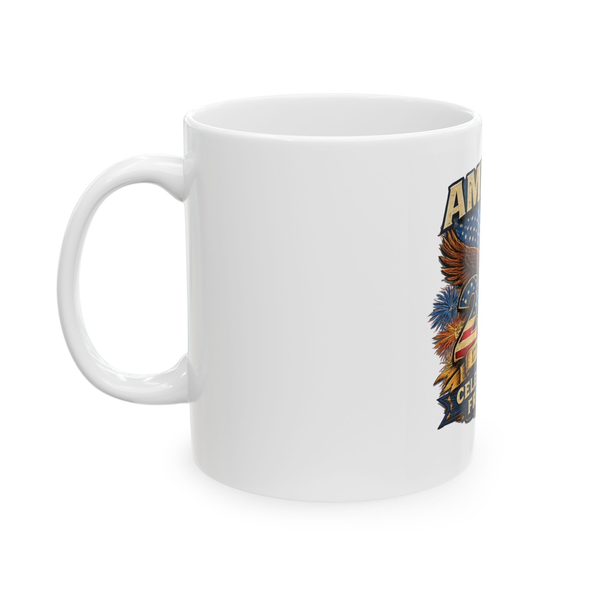 America 250 Patriotic Eagle Ceramic Mug — 1776–2026 Celebrating Freedom (11oz/15oz) - Americas RAGING Politics