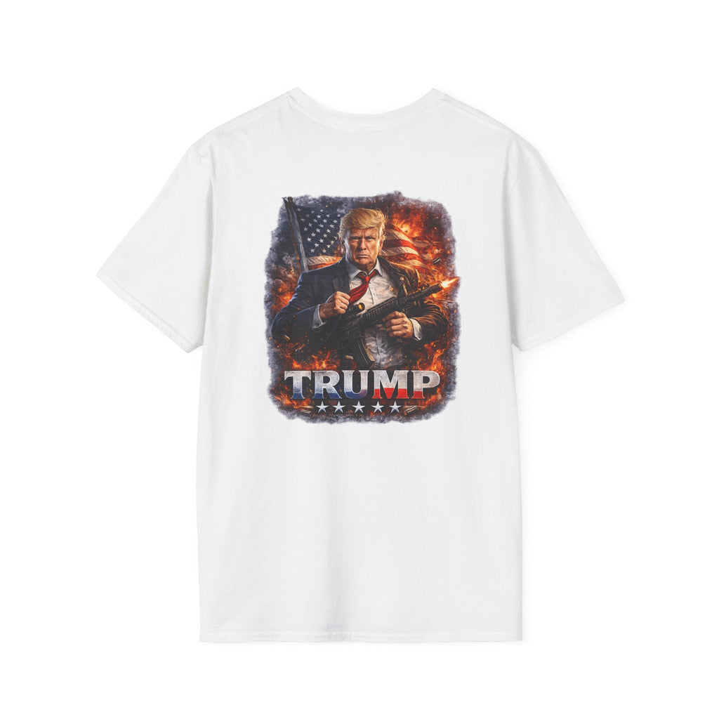 Trump Patriotic T-Shirt — American Flag Graphic Back Print - Americas RAGING Politics