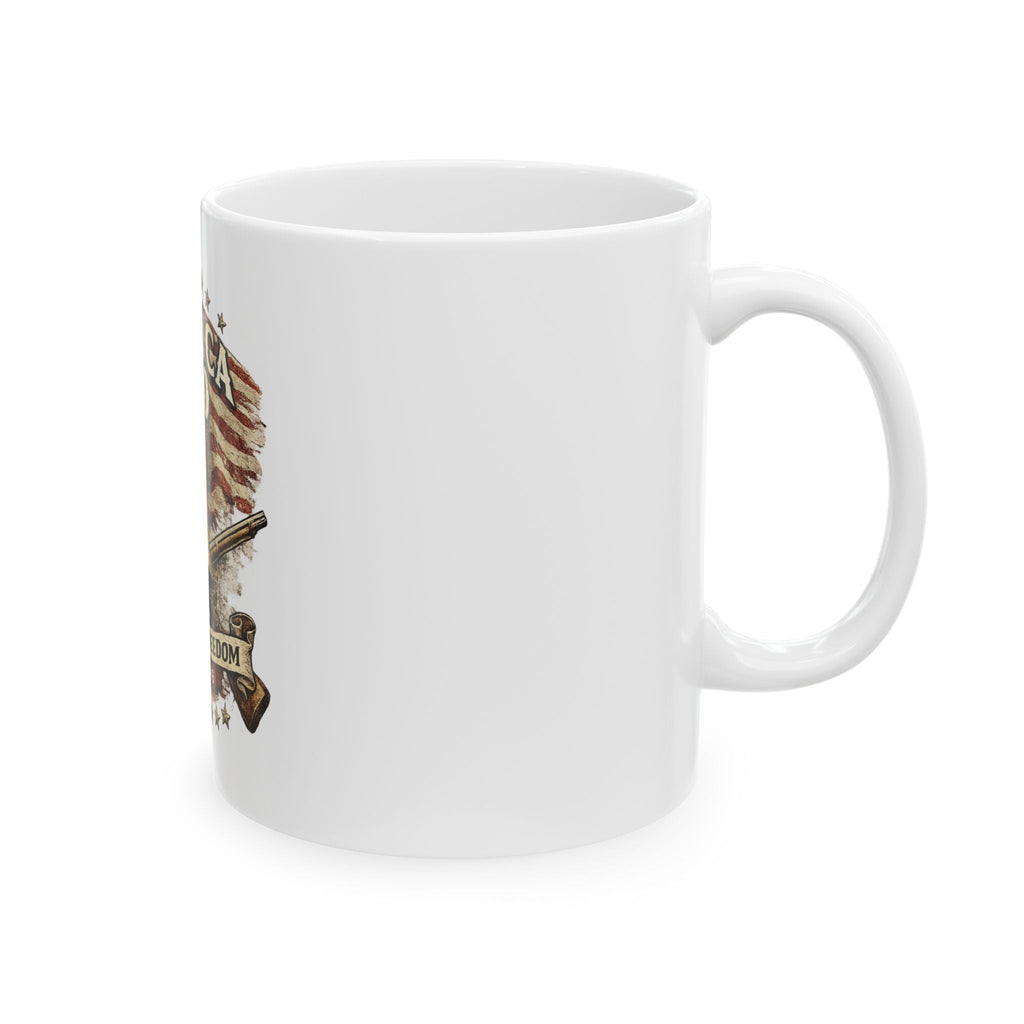 America 250 Liberty Bell Mug – 'Fight for Freedom' 1776–2026 Patriotic Coffee Cup - Americas RAGING Politics