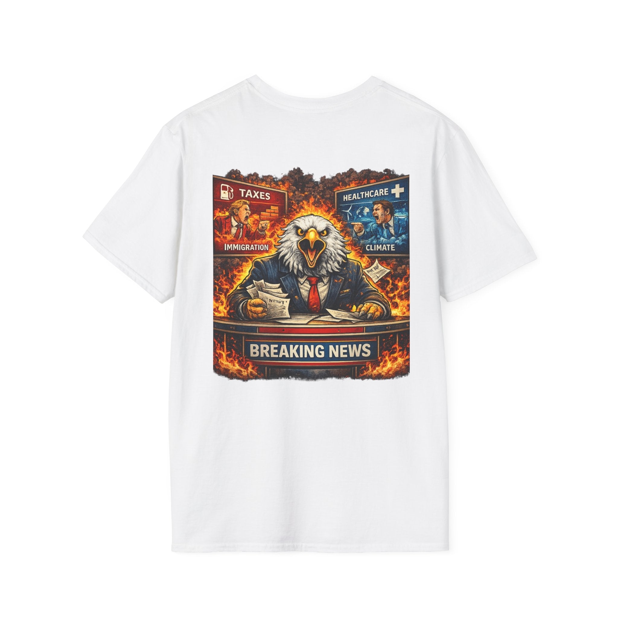 Breaking News Eagle T-Shirt — Political Satire Graphic Tee - Americas RAGING Politics
