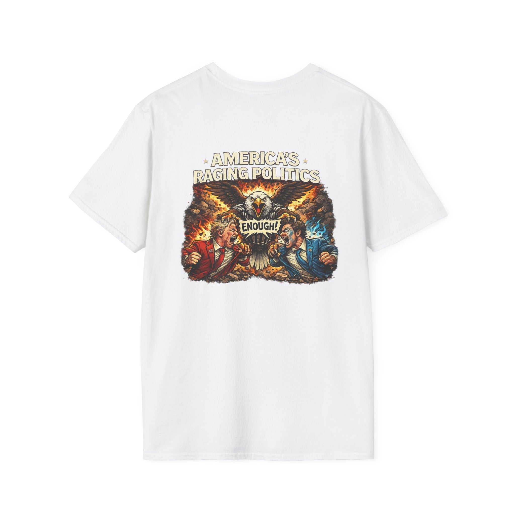 T‑Shirt — "America's Raging Politics: Enough" Graphic Tee - Americas RAGING Politics