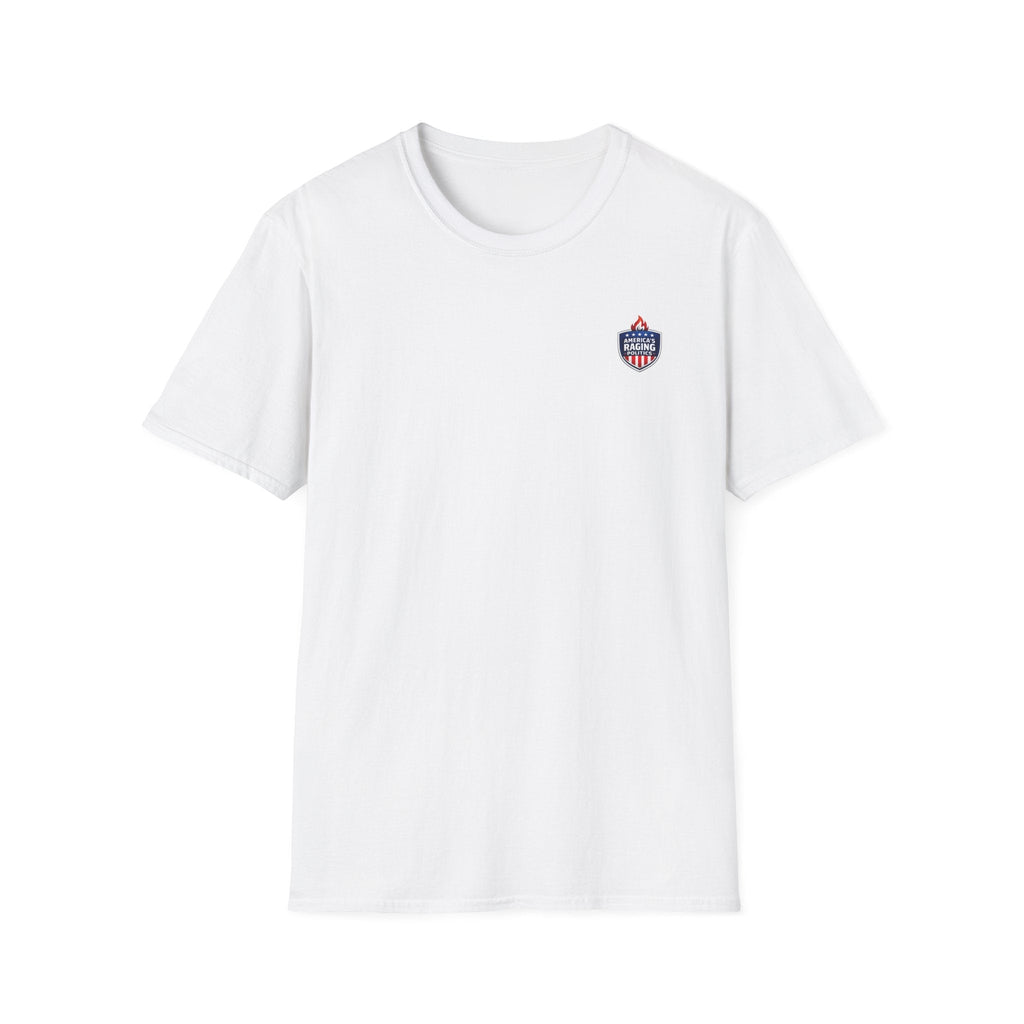 Political Satire T-Shirt — "Elephant + Donkey Full of Bull" Back Graphic - Americas RAGING Politics