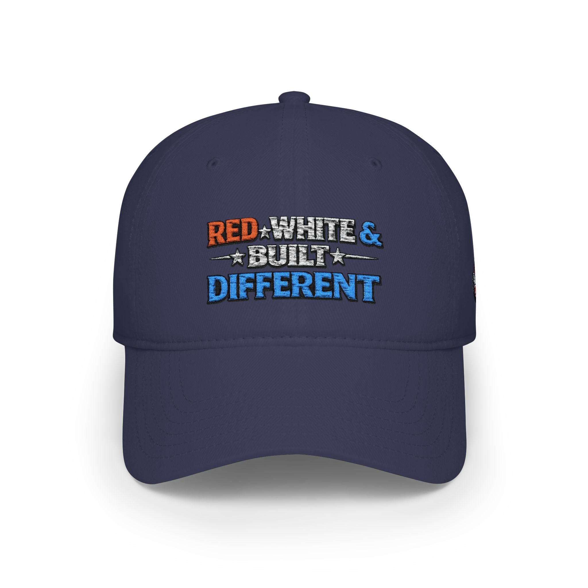 Low Profile Baseball Cap — "Red, White & Built Different" Patriotic Dad Hat - Americas RAGING Politics