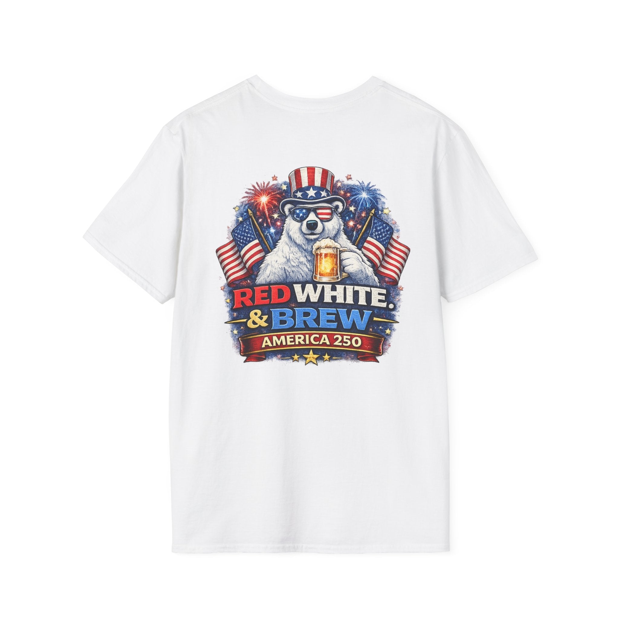 Red, White & Brew T-Shirt — Patriotic Bear Beer Tee for 4th of July - Americas RAGING Politics