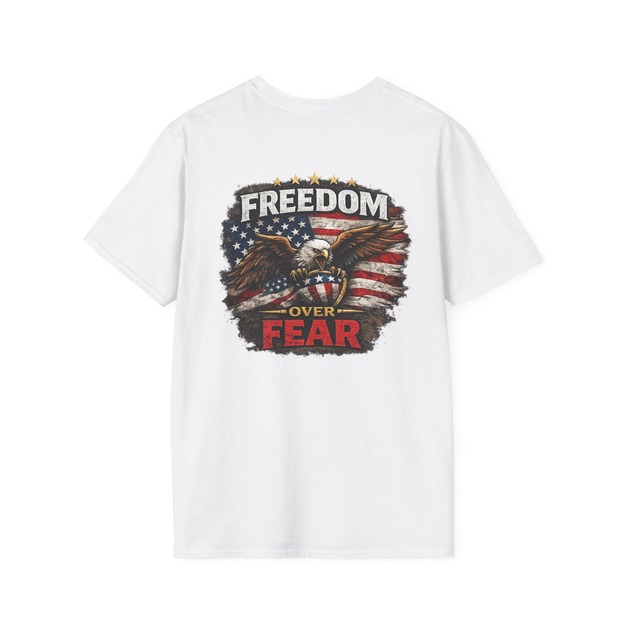 Freedom Over Fear Eagle T-Shirt — Patriotic American Flag Tee - Americas RAGING Politics