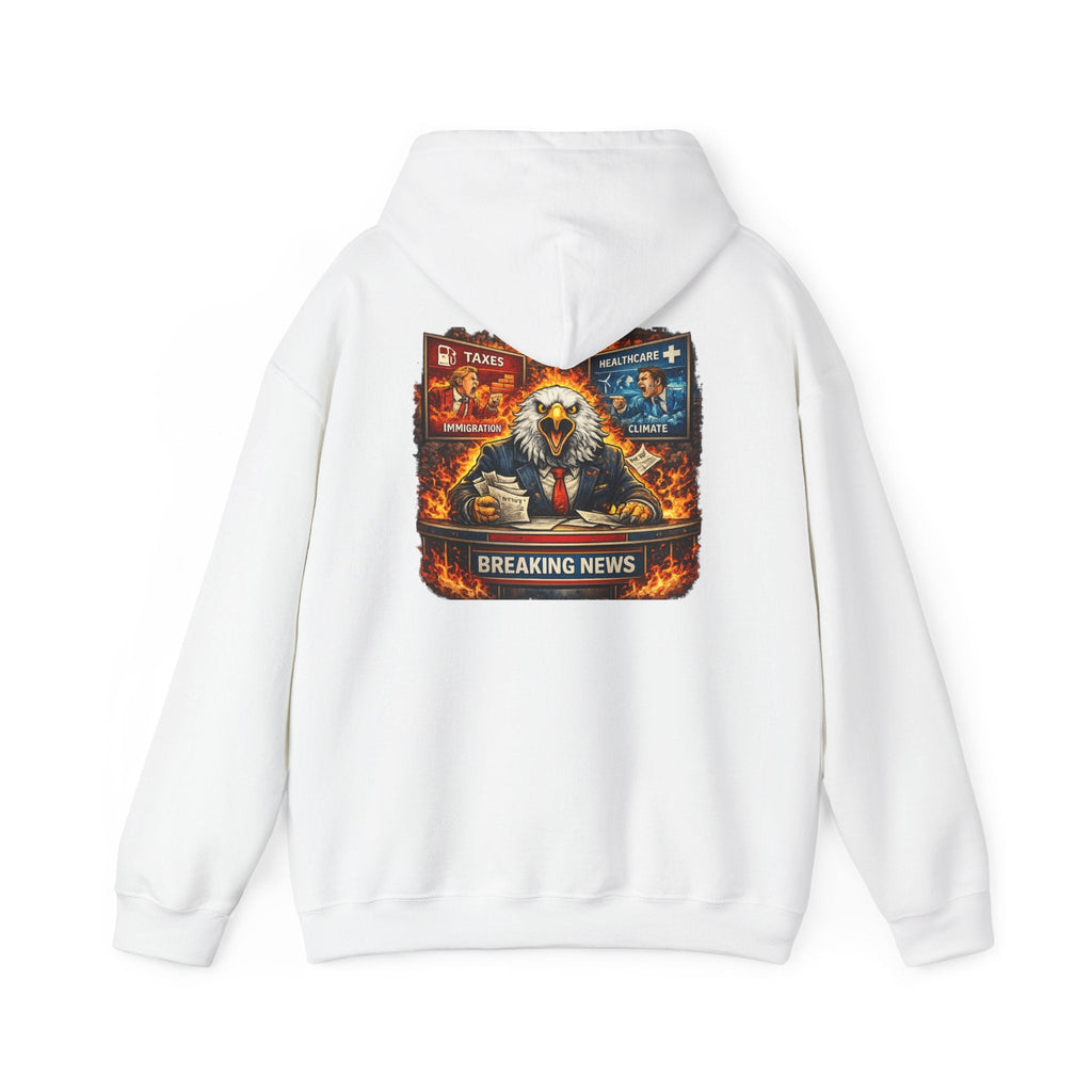 Hoodie — 'Breaking News' Eagle Anchor Graphic Pullover - Americas RAGING Politics