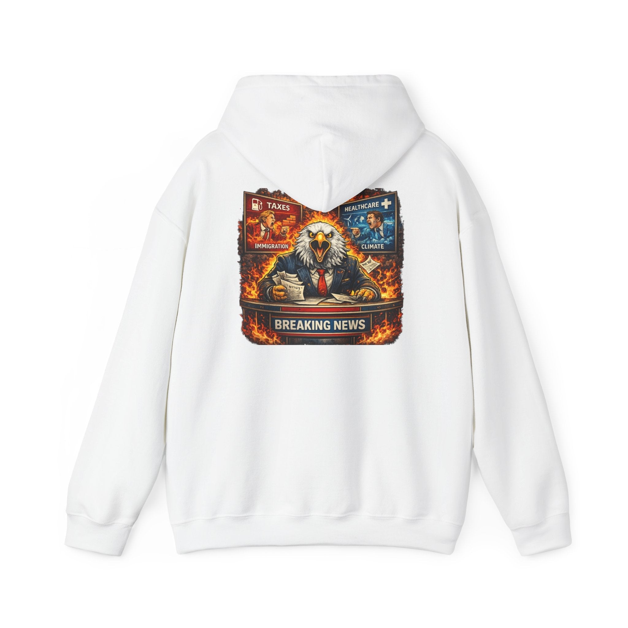 Hoodie — 'Breaking News' Eagle Anchor Graphic Pullover - Americas RAGING Politics