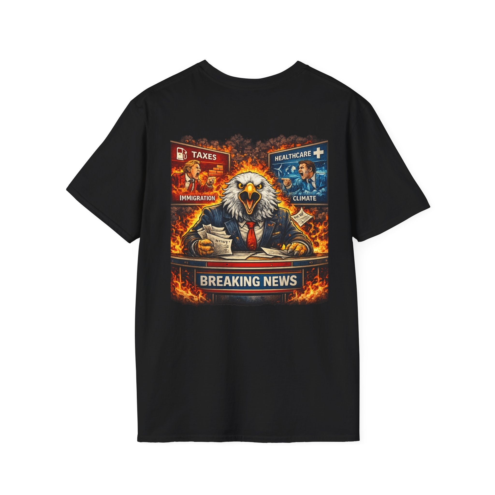 Breaking News Eagle T-Shirt — Political Satire Graphic Tee - Americas RAGING Politics