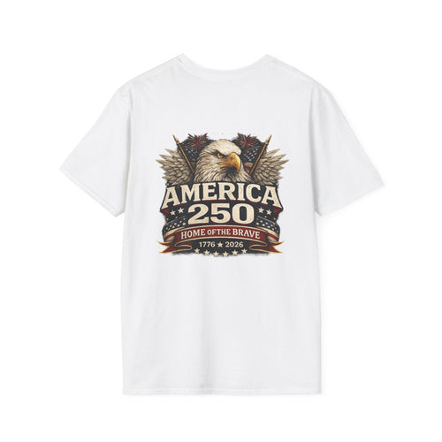 America 250 Eagle T-Shirt – 1776–2026 Patriotic 'Home of the Brave' Tee - Americas RAGING Politics