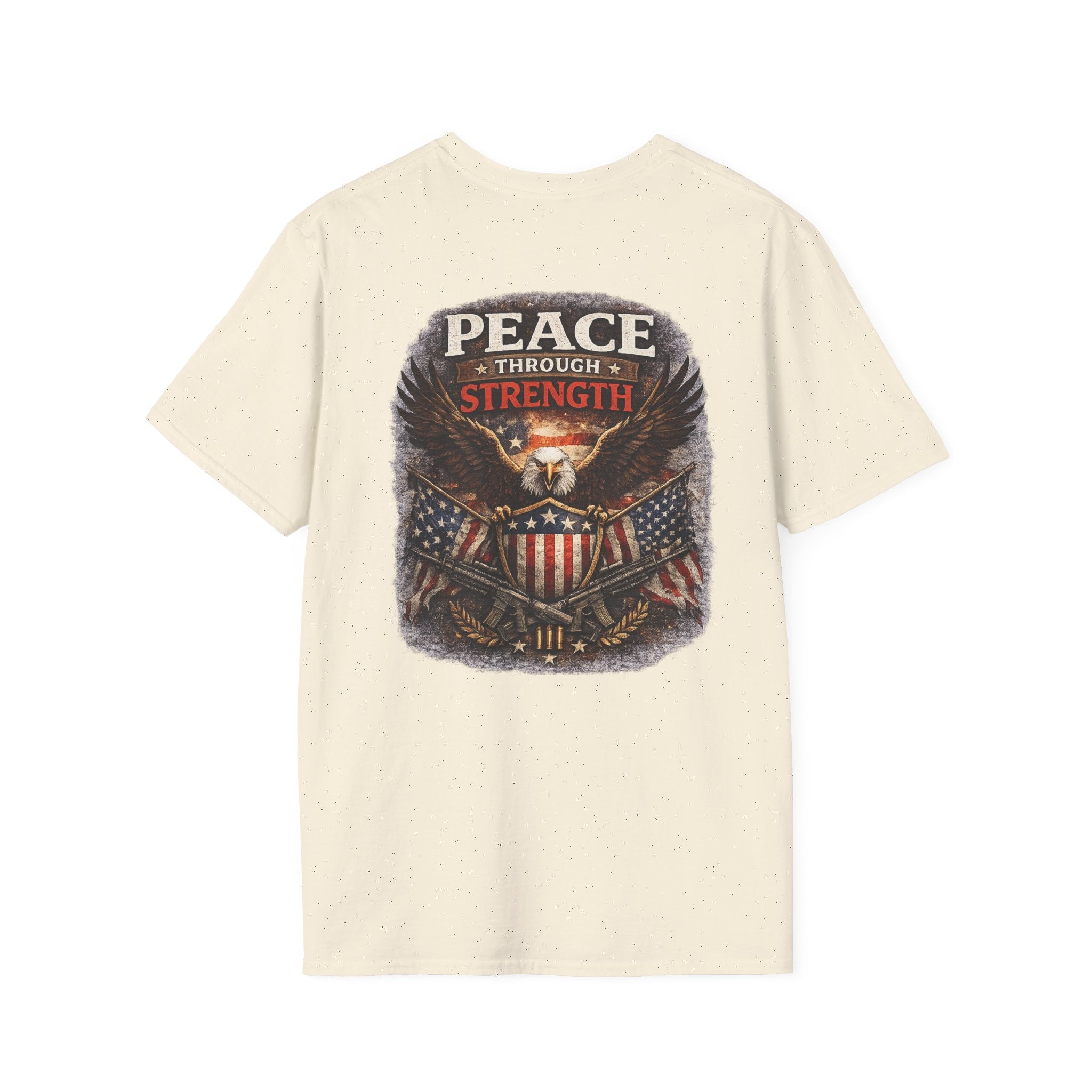 Peace Through Strength – Patriotic Eagle T-Shirt 🇺🇸 - Americas RAGING Politics
