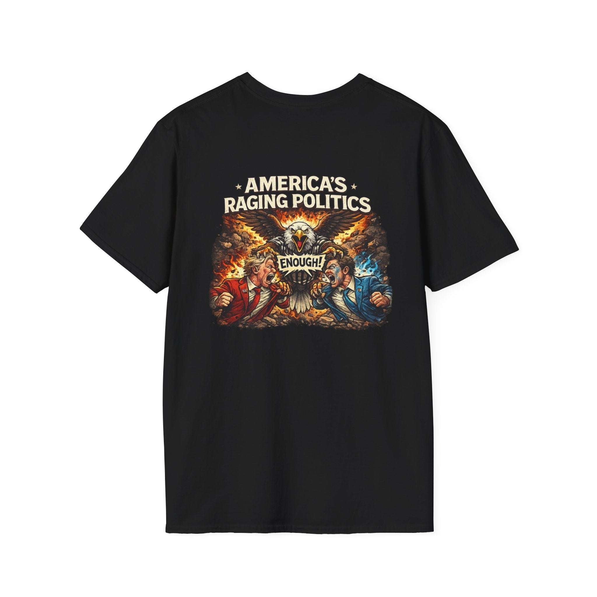 T‑Shirt — "America's Raging Politics: Enough" Graphic Tee - Americas RAGING Politics