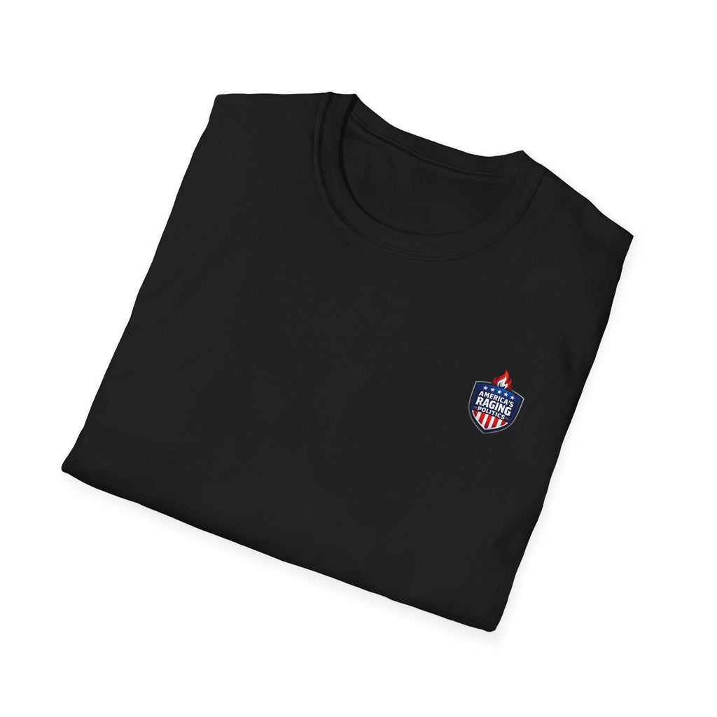 Political Satire T-Shirt — "Elephant + Donkey Full of Bull" Back Graphic - Americas RAGING Politics