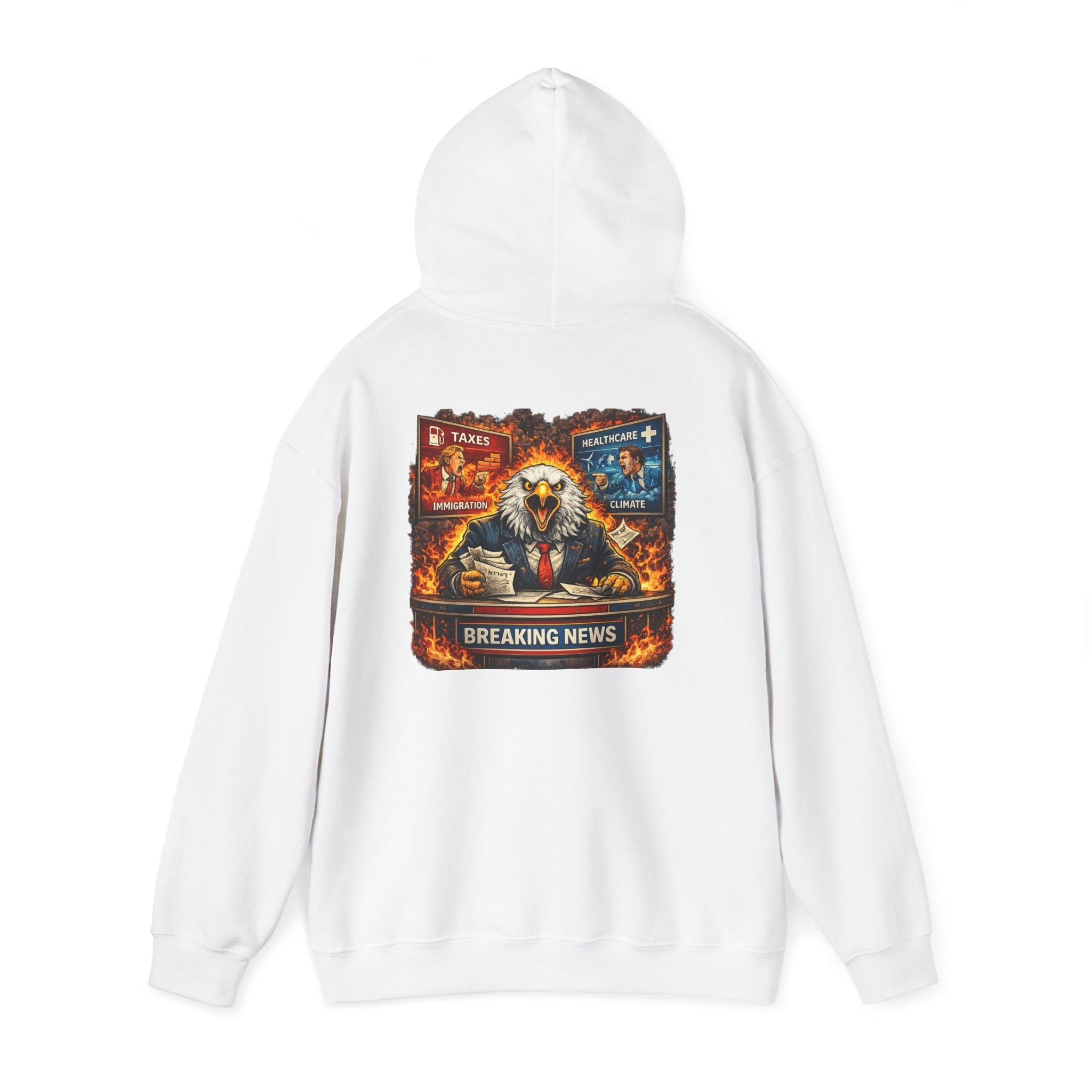 Hoodie — 'Breaking News' Eagle Anchor Graphic Pullover - Americas RAGING Politics