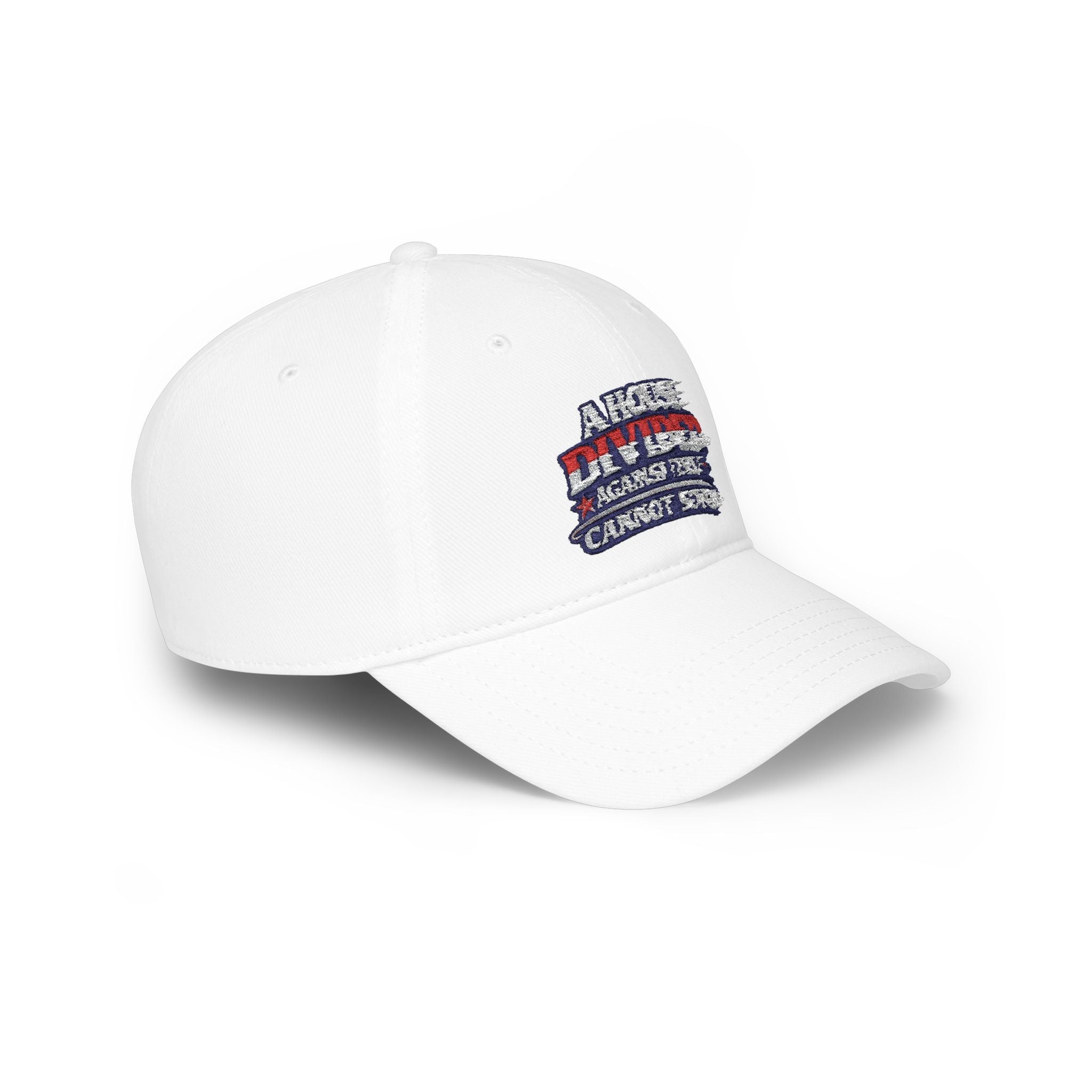 Low Profile Baseball Cap - "A House Divided Against Itself Cannot Stand" Patriotic Embroidered Hat - Americas RAGING Politics