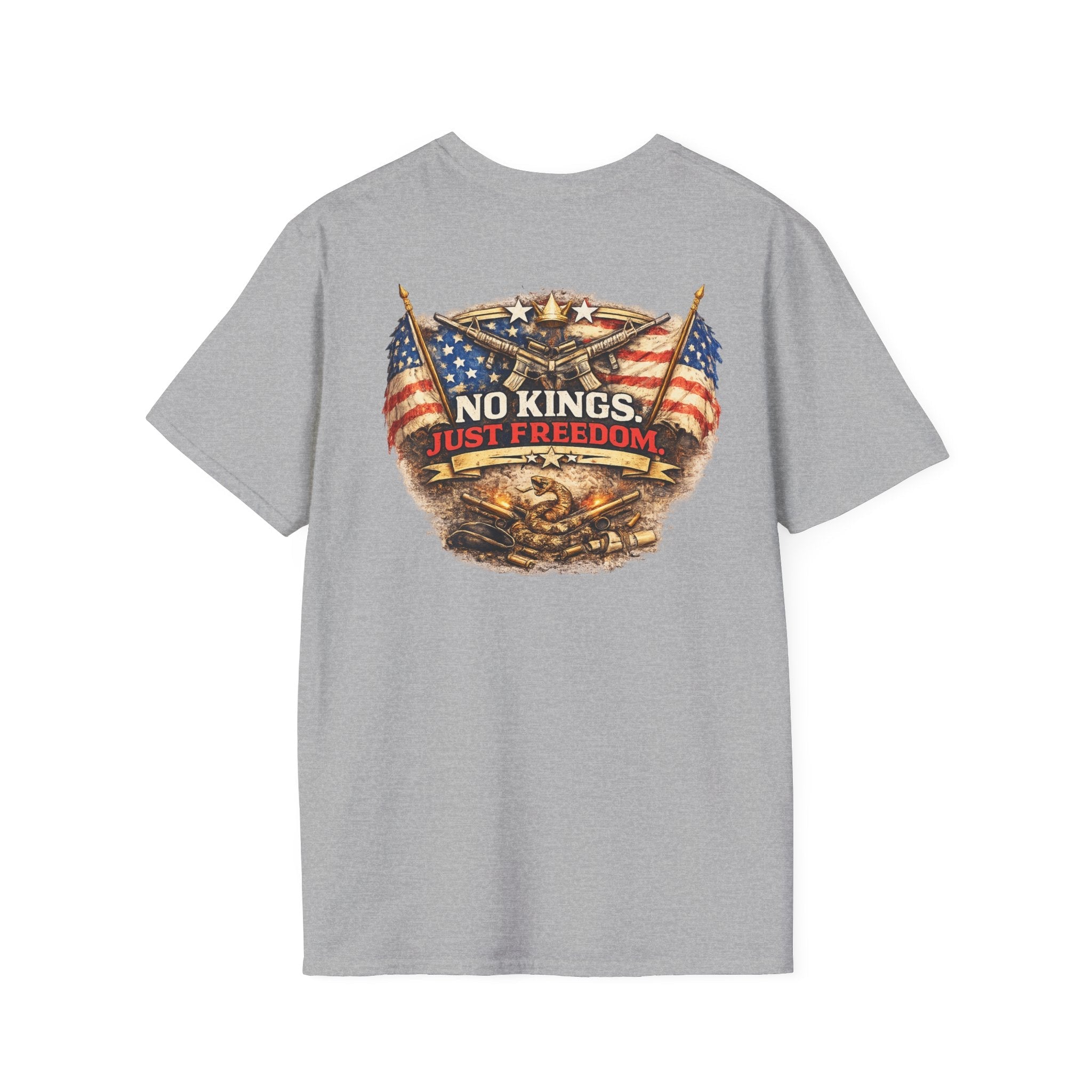 No Kings Just Freedom T-Shirt — Patriotic American Flag Tee - Americas RAGING Politics
