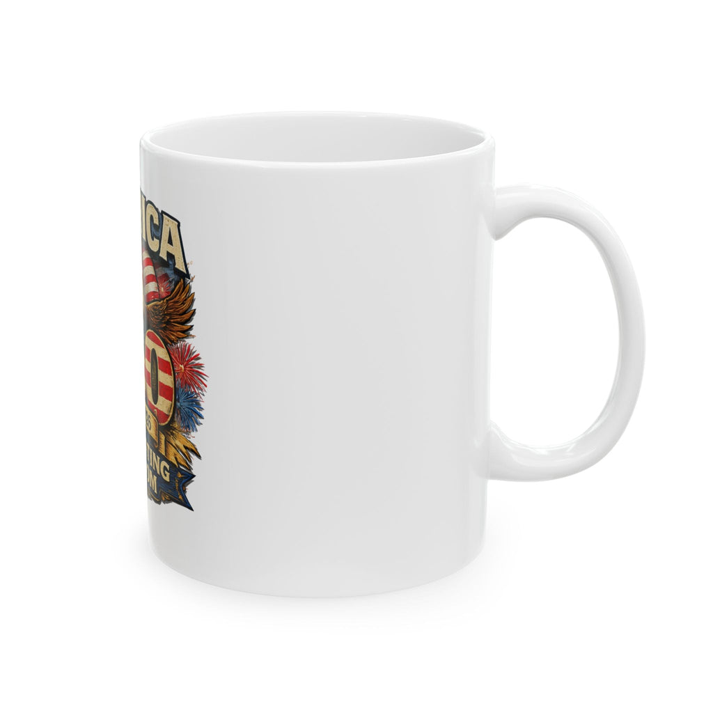 America 250 Patriotic Eagle Ceramic Mug — 1776–2026 Celebrating Freedom (11oz/15oz) - Americas RAGING Politics