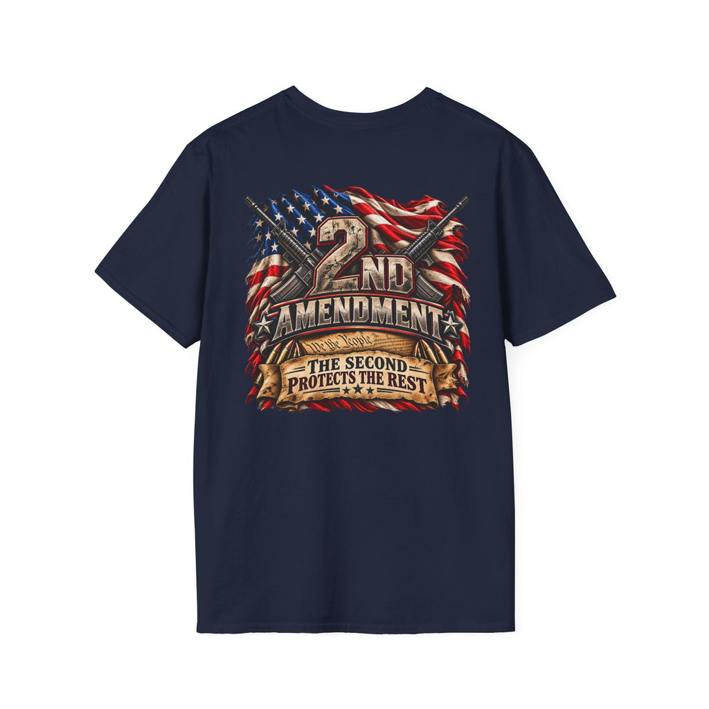 The Second Protects the Rest – 2nd Amendment Patriotic T-Shirt - Americas RAGING Politics