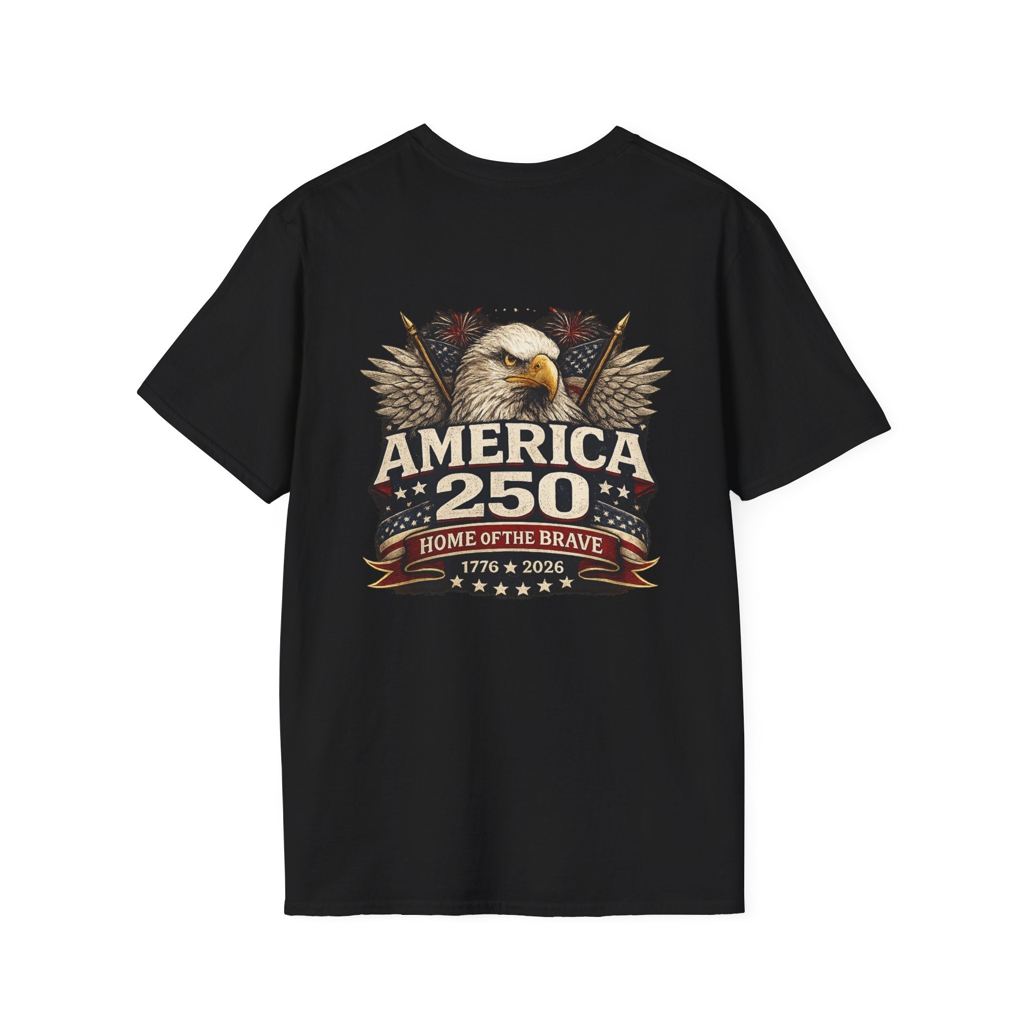 America 250 Eagle T-Shirt – 1776–2026 Patriotic 'Home of the Brave' Tee - Americas RAGING Politics