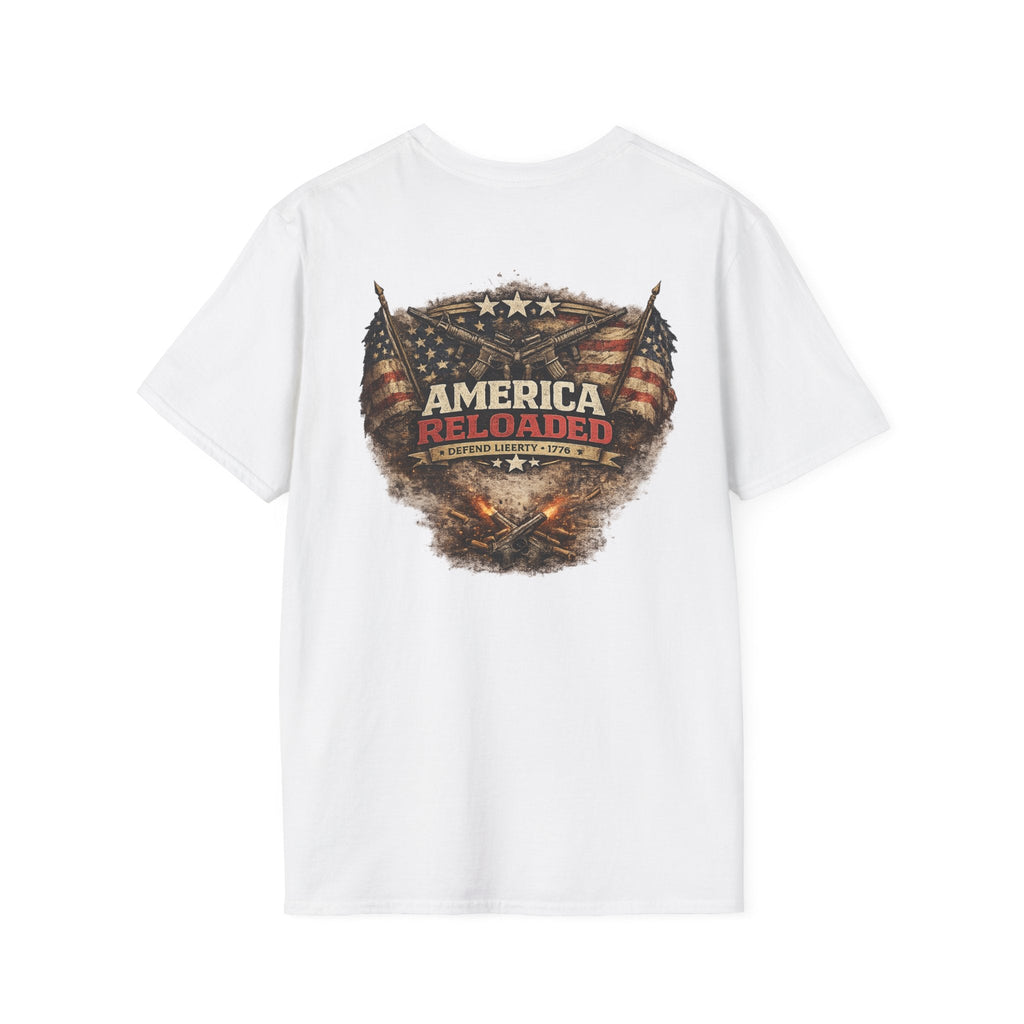 America Reloaded T-Shirt — Patriotic Flag Graphic Tee - Americas RAGING Politics