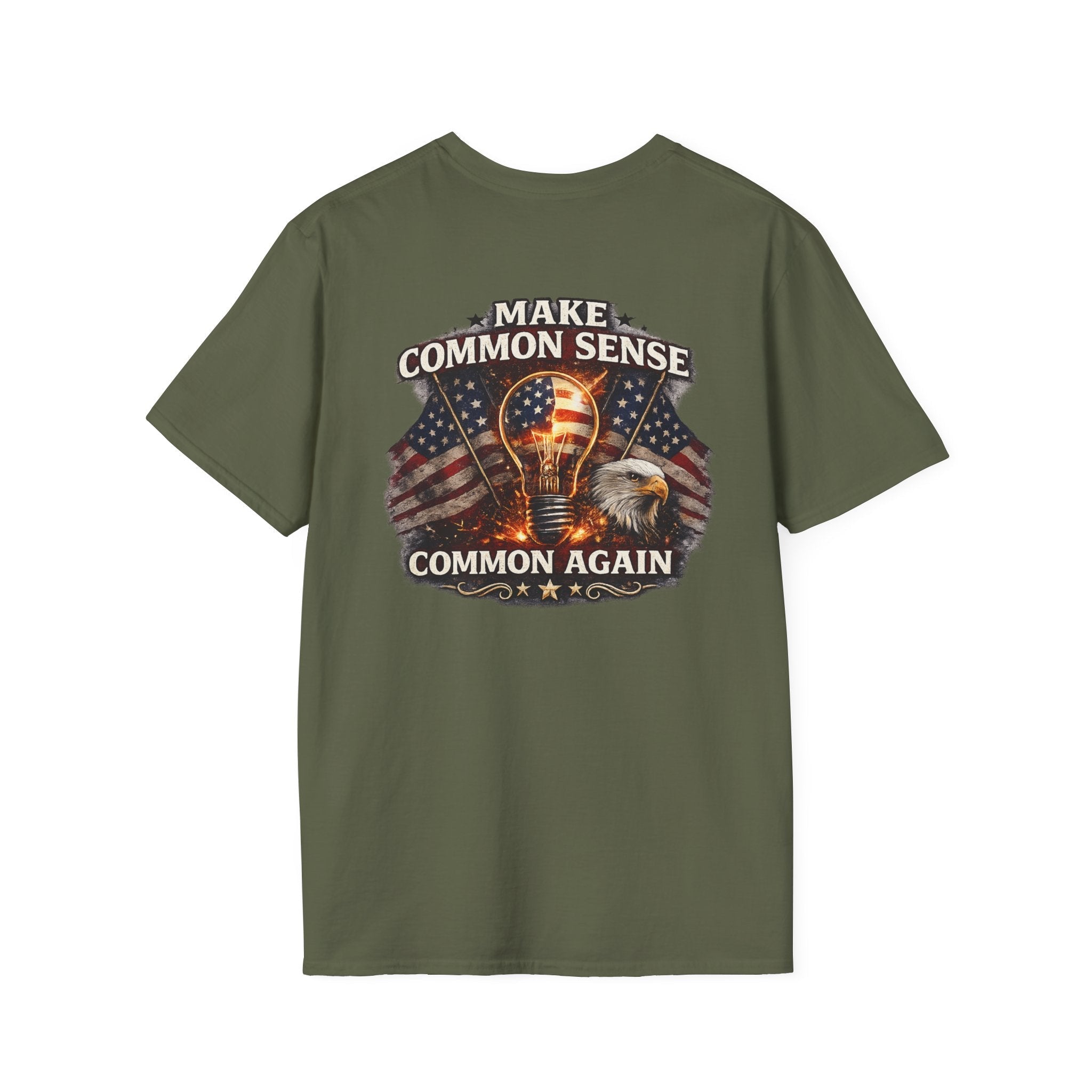 Make Common Sense Common Again – Patriotic Eagle T-Shirt 🇺🇸 - Americas RAGING Politics