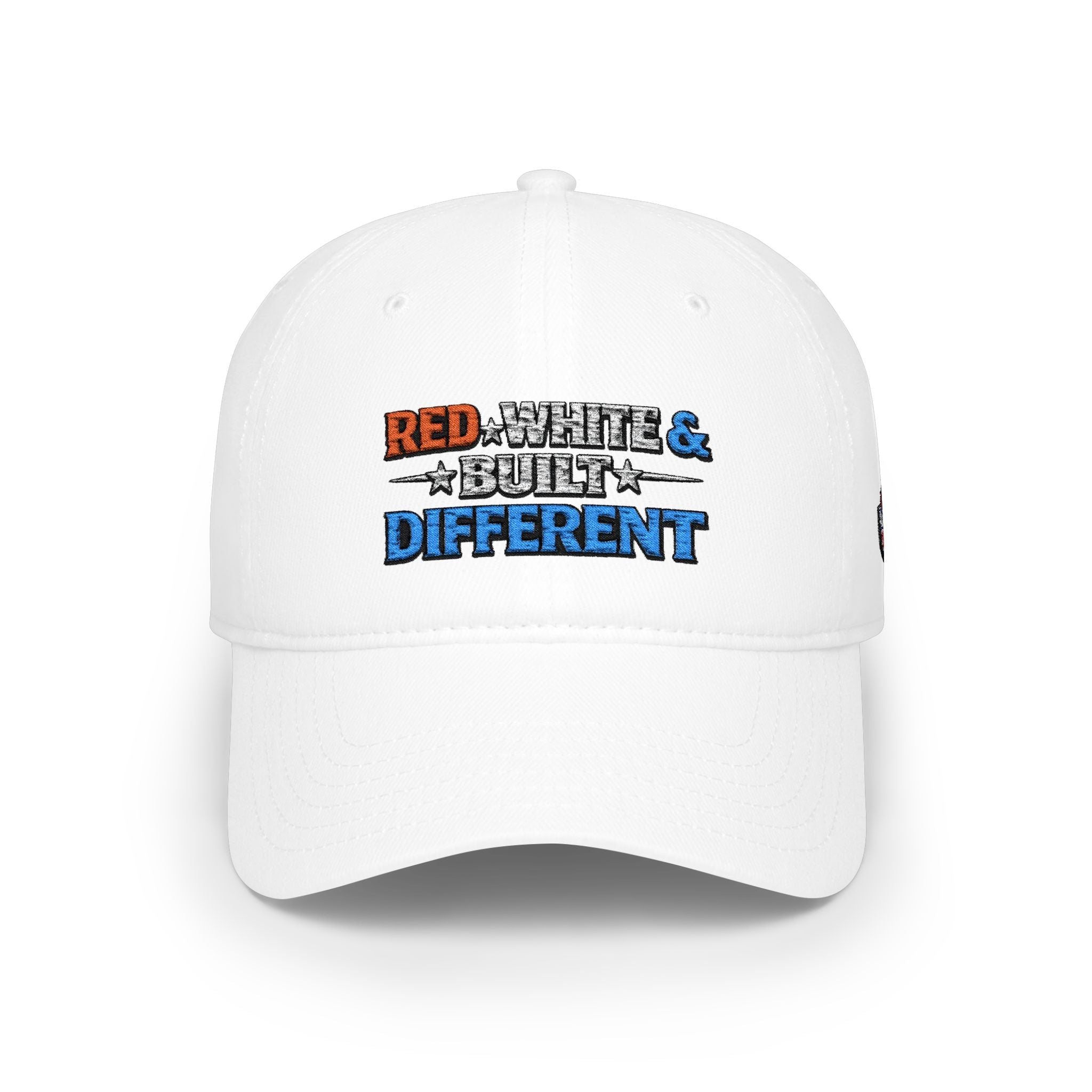 Low Profile Baseball Cap — "Red, White & Built Different" Patriotic Dad Hat - Americas RAGING Politics