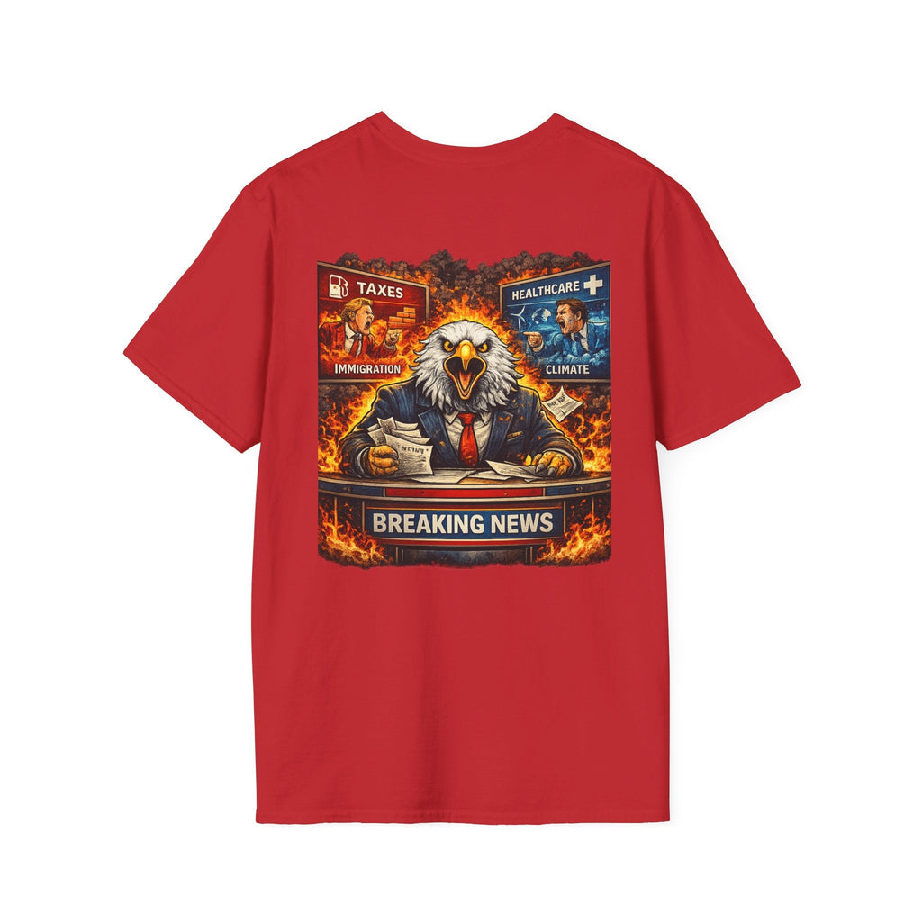 Breaking News Eagle T-Shirt — Political Satire Graphic Tee - Americas RAGING Politics