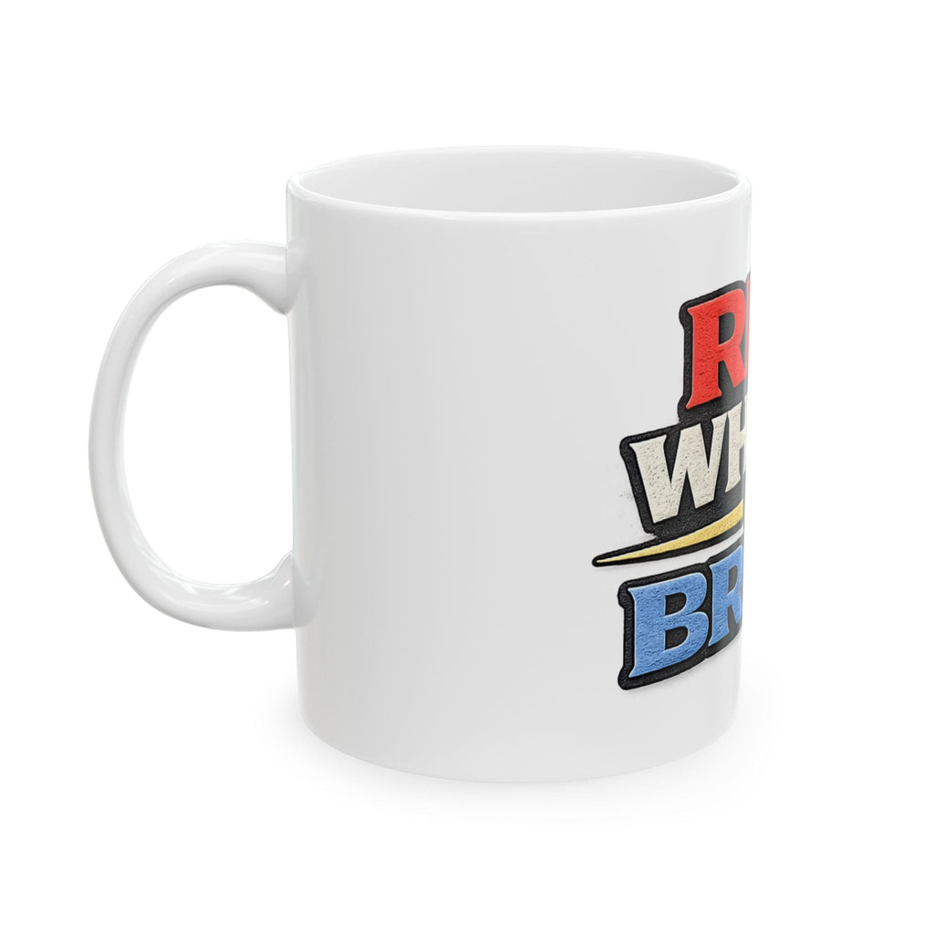 Red, White & Brew Ceramic Mug — Patriotic 11oz/15oz Coffee Cup - Americas RAGING Politics