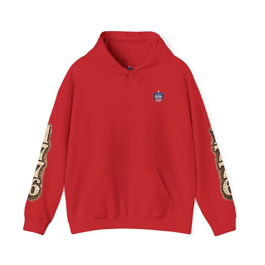 1776 Patriotic Hoodie – "Born 1776" American Flag Design - Americas RAGING Politics