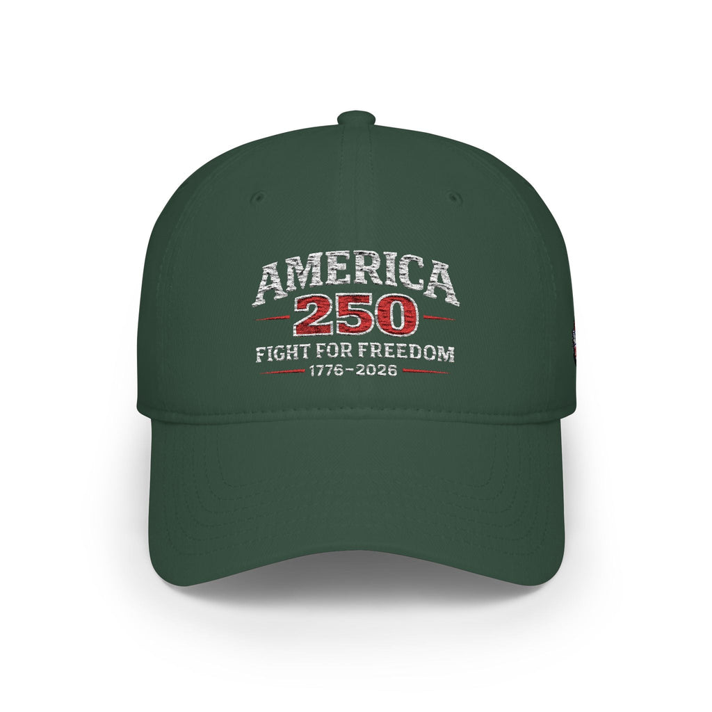 America 250 Low Profile Baseball Cap – Fight for Freedom 1776–2026 - Americas RAGING Politics