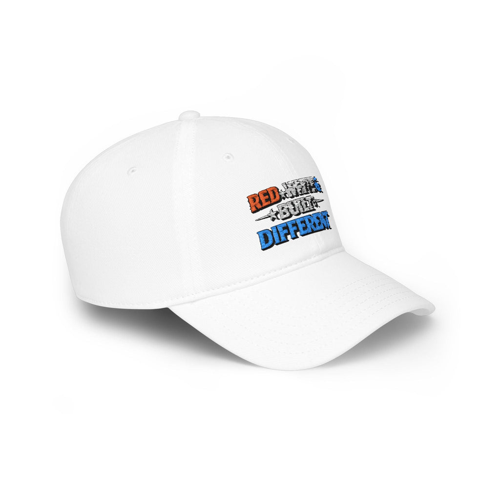 Low Profile Baseball Cap — "Red, White & Built Different" Patriotic Dad Hat - Americas RAGING Politics