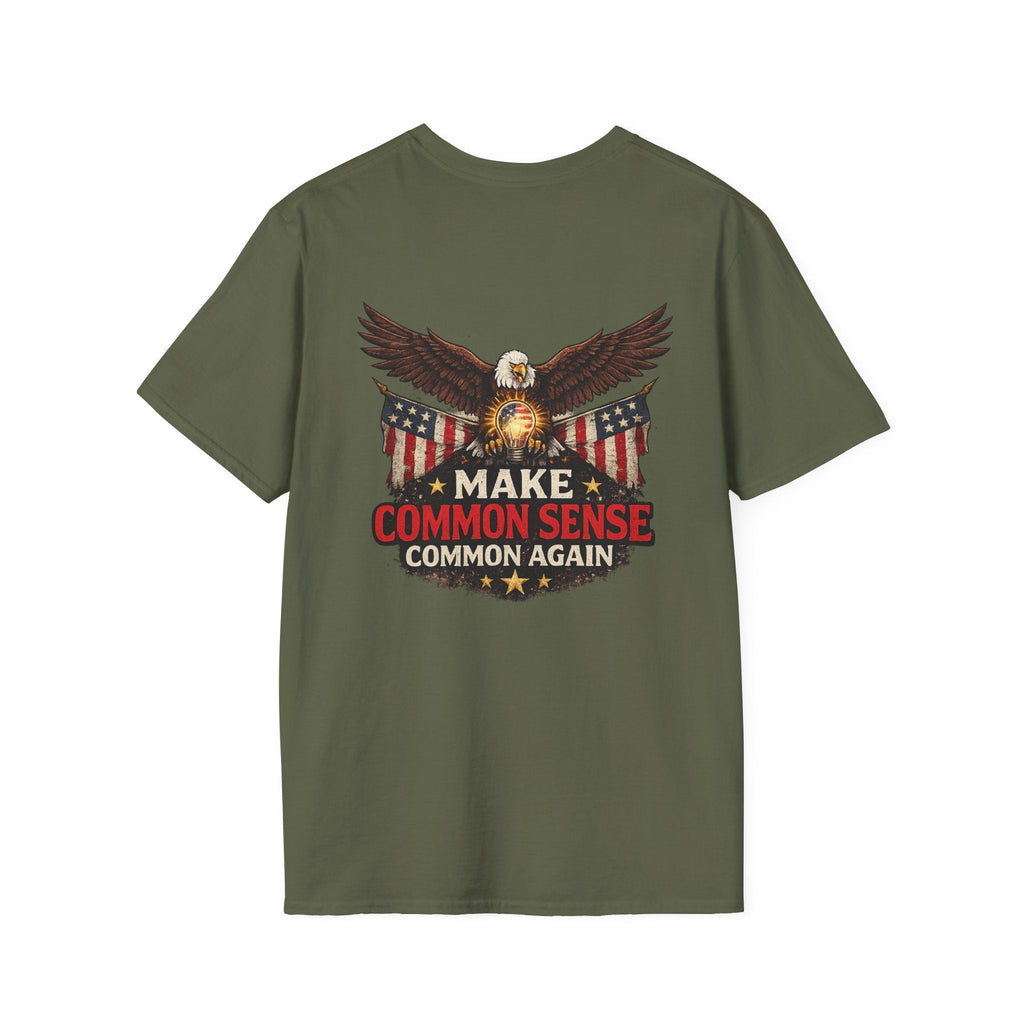 Make Common Sense Common Again – Patriotic Eagle T-Shirt 🇺🇸 - Americas RAGING Politics