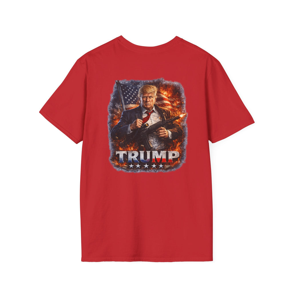 Trump Patriotic T-Shirt — American Flag Graphic Back Print - Americas RAGING Politics