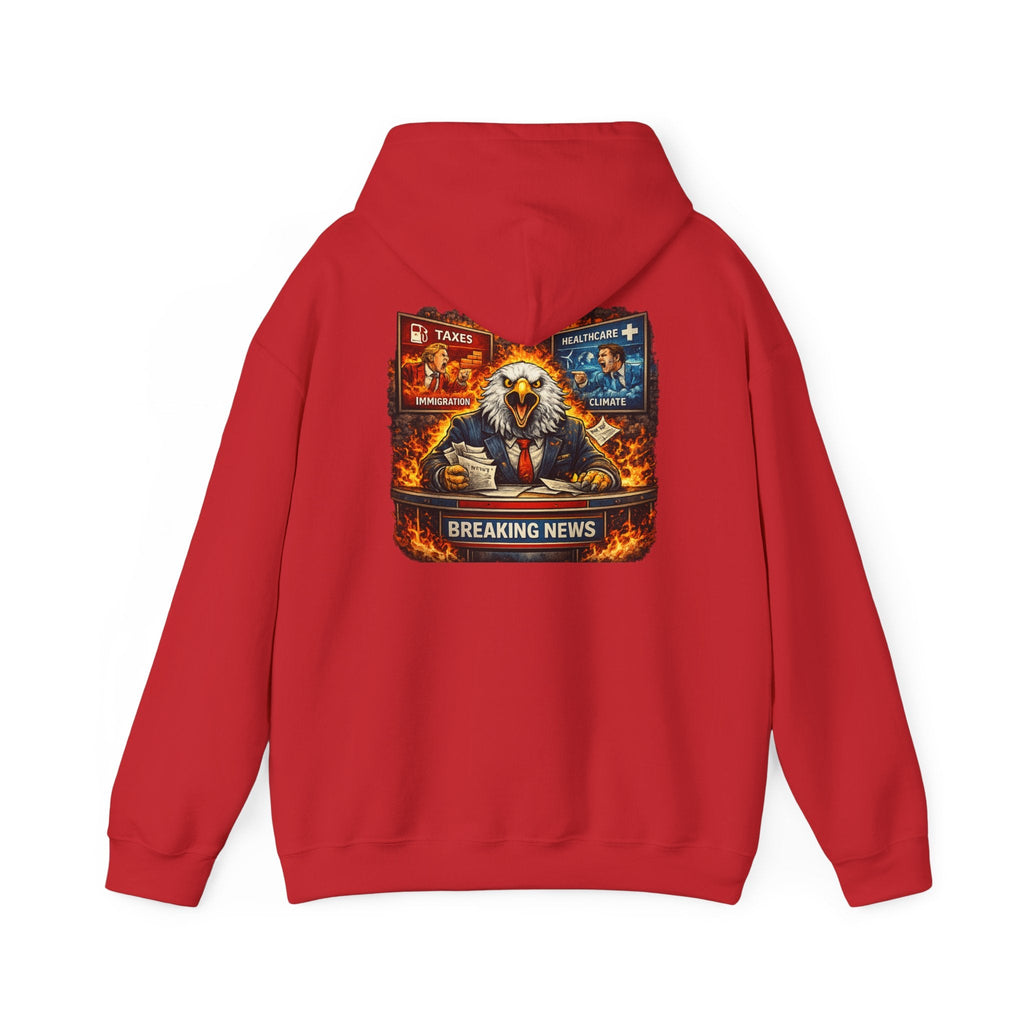 Hoodie — 'Breaking News' Eagle Anchor Graphic Pullover - Americas RAGING Politics