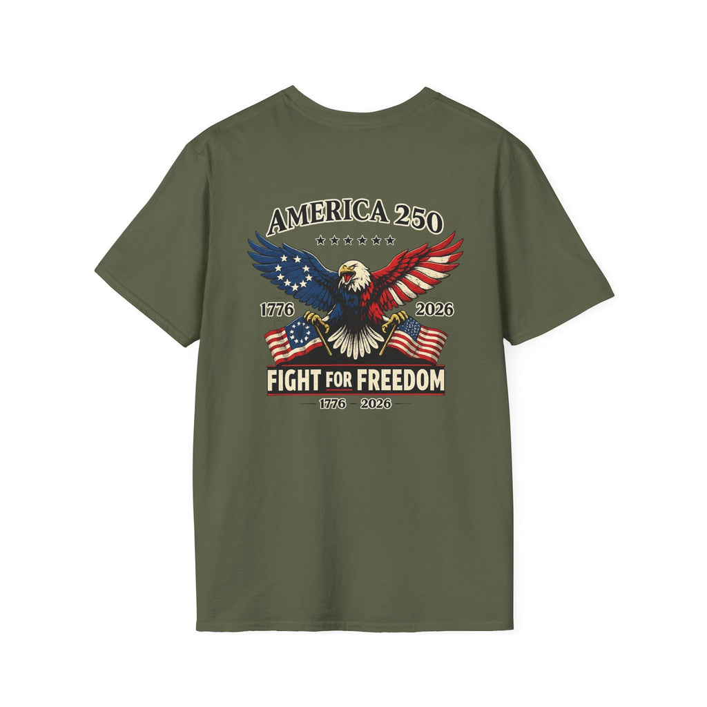 America 250 "Fight for Freedom" T-Shirt — Patriotic Eagle 1776–2026 - Americas RAGING Politics