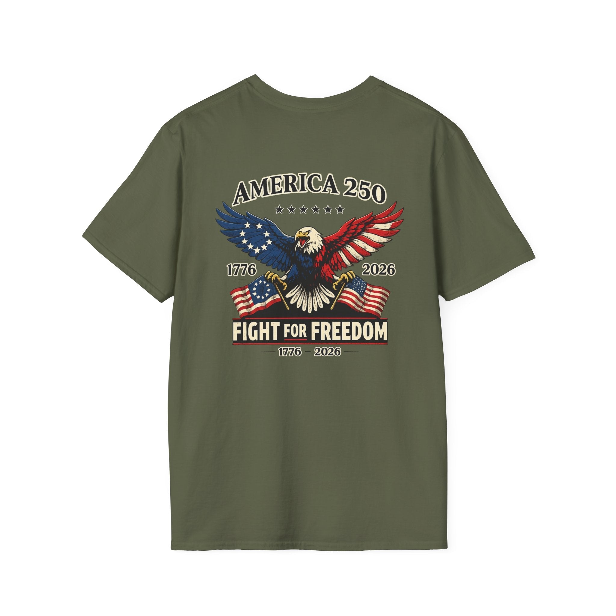 America 250 "Fight for Freedom" T-Shirt — Patriotic Eagle 1776–2026 - Americas RAGING Politics